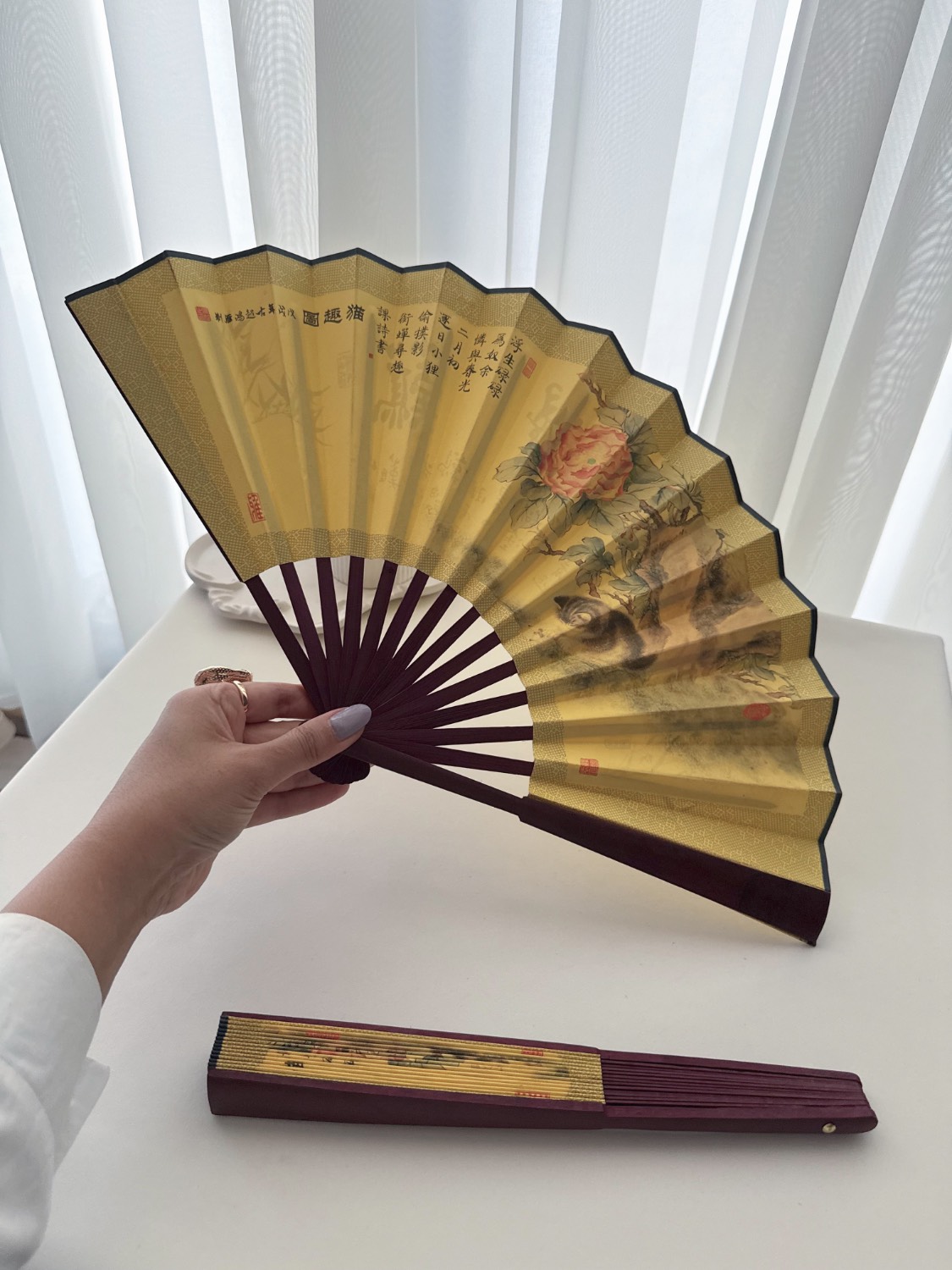 بادبزن چوبی طرح ژاپنی